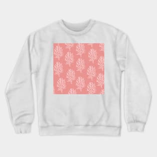 coral aloha wear print pattern hawaii pink and white Crewneck Sweatshirt